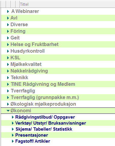 Faglige informasjonskanaler Fagdatabasen For rådgiverne til å