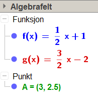 Oppgave 4.45 Løs likningene grafisk og ved regning.