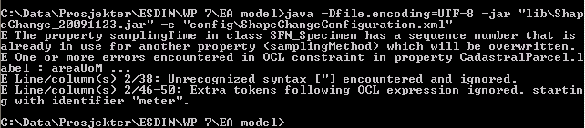 Dokument tittel: Generering av GML fra UML i EA Side 6 av 6 Eksempel fra INSPIRE: <Target class="de.interactive_instruments.shapechange.target.mapping.