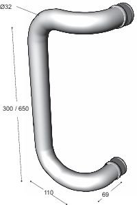 Beslag Dørvridere / skilt / beslag rustfritt stål TrioVingLine HT7132 Handtak i rustfritt stål Diameter 32 mm. For dørtykkelser fra 10-70 mm. Håndtak til dobbeltsidig montasje leveres inkl.