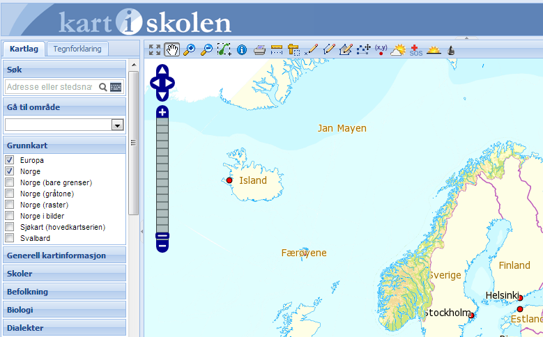 KART I SKOLEN Deltagerne skal bli kjent med Kart i skolen Kart i skolen Digital plattform for kartinformasjon utformet for bruk i