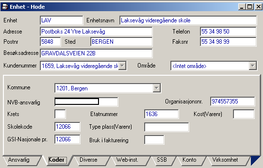 Variabel Feltnavn Definisjon Gyldige koder Organisasjonsnummer Organisasjonsnr. Skolens organisasjonsnummer som ligger i enhetsregisteret. ID-felt for skolene.