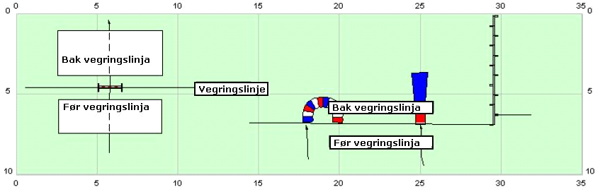 Bord: Hunden skal være på bordet med alle fire labber. Mens den er på bordet er dette det eneste som holder hunden oppe.