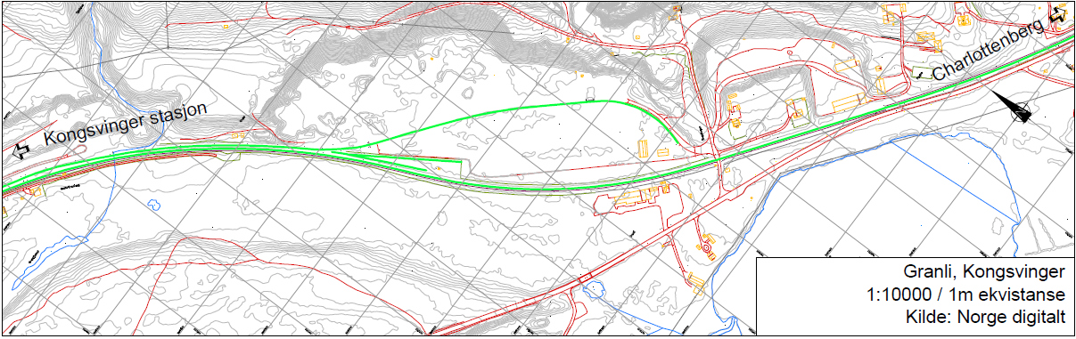 3.3 Alternativ 3 Granli Granli ligger ca 8 km sør for Kongsvinger (mot Charlottenberg) ved et eldre grustak. Grunnen i området består av elveavsetning.