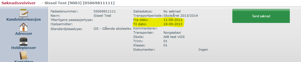 Denne ber deg bekrefte at den aktuelle søknaden overlapper med en annen for en gitt periode, og spør om du skal endre den eksisterende søkanden med å lage denne nye for perioden du har oppgitt