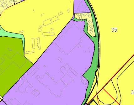 Her er området regulert til forretning. Området ligger også innenfor reguleringsplan R207 Leangen Søndre del av Tungen, Rotvoll Østre m.fl.