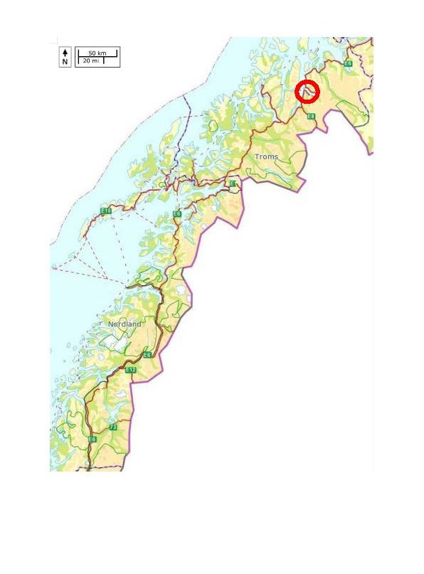 Prosjekt 2017 E6 Manndalen sentrum I forbindelse med ferdigstillelse av rassikringstunnel gjennom Nordnesfjellet i Kåfjord kommune så må eksisterende E6 og kommunale veger legges om i Manndalen.