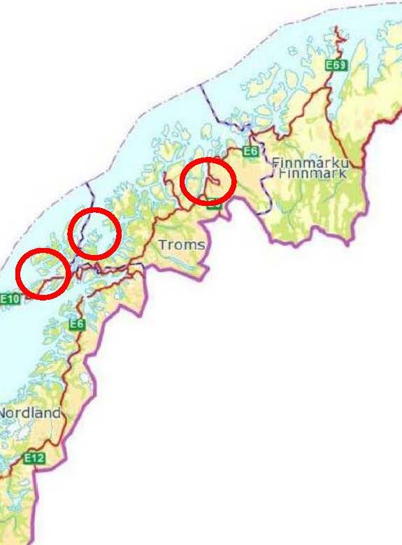 Prosjekt 2017 Diverse tiltak E105 Oppgradering av gamle E105 (Sør-Varanger kommune Grøfting, gatelys, asfalt + mulig rasteplass Fv.