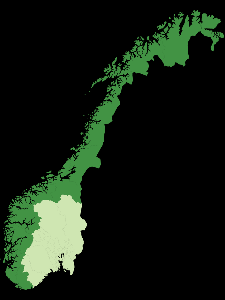 Kystskogbruket - Store muligheter De 10 kystfylkene fra Vest-Agder til Finnmark 45 % av Norges produktive skogareal - hvorav 42 % hogstmoden skog balansekvantum 5 mill.