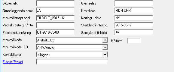 Her kan dere se om alle elever er registrert riktig. 1.5 Registreringsrutiner for elever som går ut av innføringsskoler.