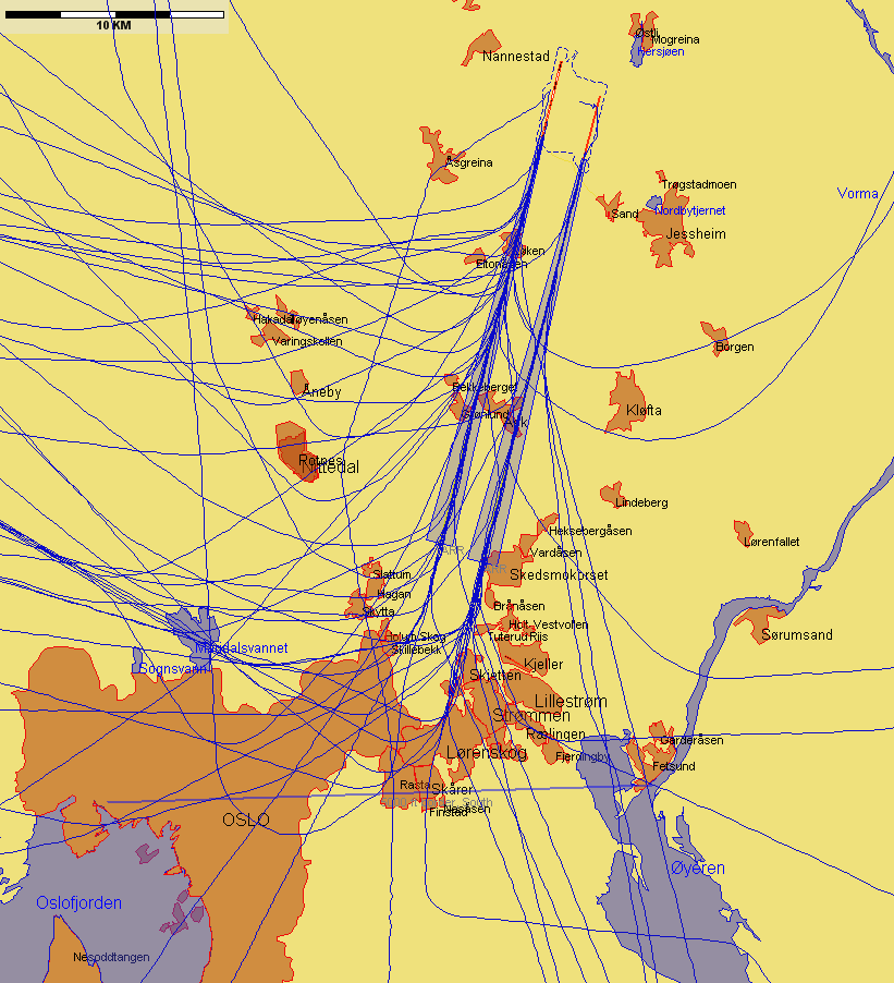 Landinger fra sør med andre flytyper, eksempeldag med nordlig trafikkretning hele dagen Figur 3. Onsdag 20.