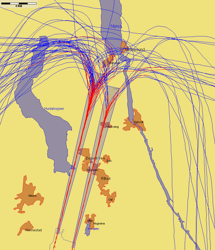 Jetflylandinger fra nord med sen tilslutning til ILS-glidebanen Figur 7.