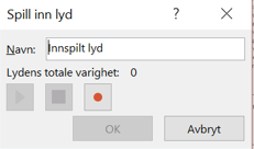 Oppskrift: Lim inn eksamenssettet. En side på ppt tilsvarer en side på eksamenssettet (klipp ut og lim inn). Legg på lyd på oppgavene. 1. Trykk «sett inn» «lyd» «spill inn lyd» 2.