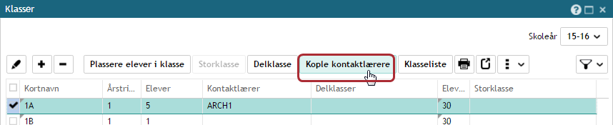 Kontaktlærer Du kan koble en eller flere kontaktlærere til en klasse. En elev kan ha kobling til en kontaktlærer.