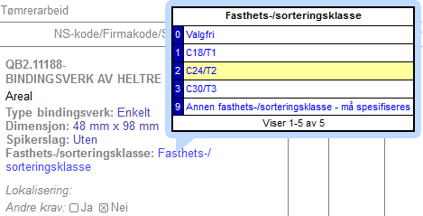 Matrisevalgene (de Blå tekstene ) kan velges før eller etter innsetting i dokumentet som vist nedenfor.