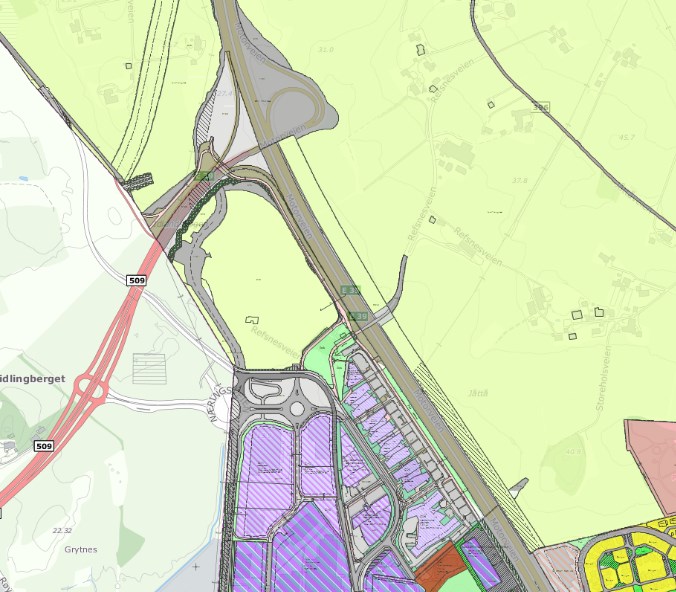 2 Utsnitt pågående kommuneplan Sola 1.3.3 Gjeldende reguleringsplaner Stavanger Figur 1.