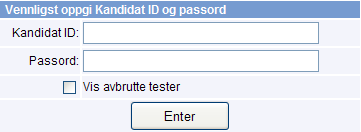 1. Informasjon til testkandidat om testprogrammet 1.