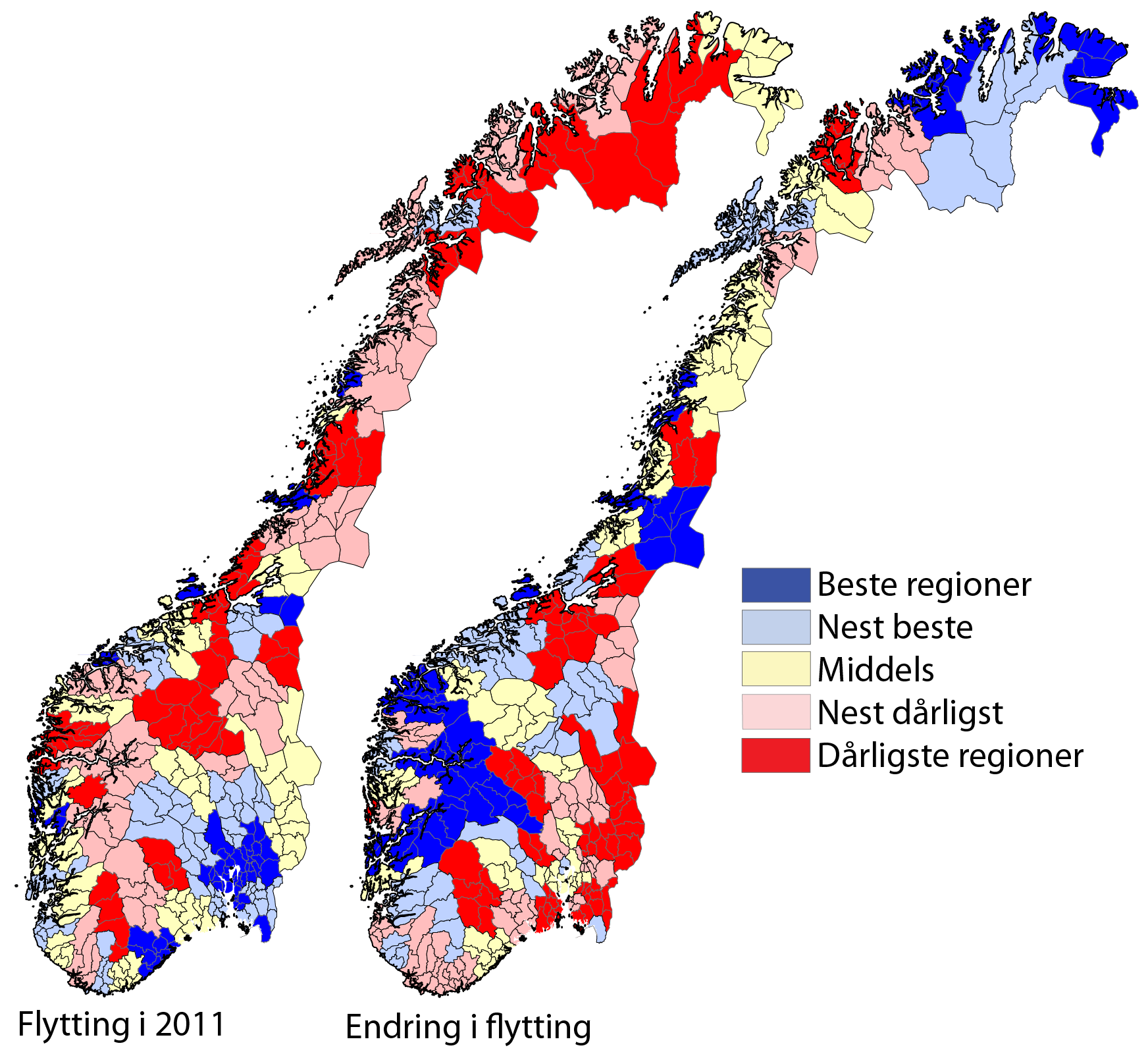 1.5 Nye regionale mønstre I de siste årene har det blitt noen nye trekk i de regionale flyttemønstrene i Norge.