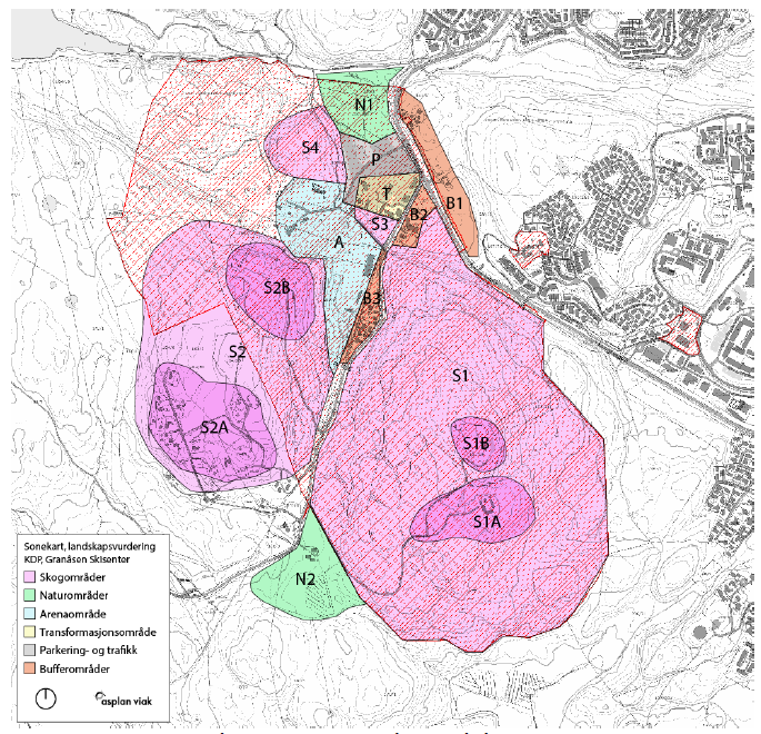 Områdeplan for Granåsen skisenter - klima, landskap og terreng Inndeling i