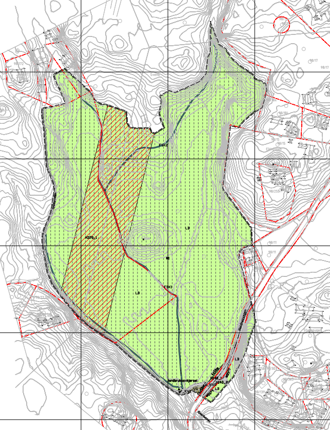 styres gjennom plankart og bestemmelser. Området forventes å kunne ta i mot ca. 260.000 m3 anbrakte steinmasser.