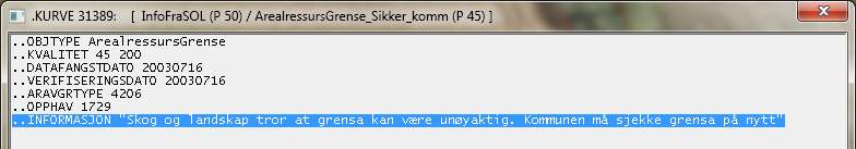 7.2.2 Tegneregler som viser AR5grenser og AR5flater med Informasjon AR5grenser: Rød firkant omtrent midt på grensa viser