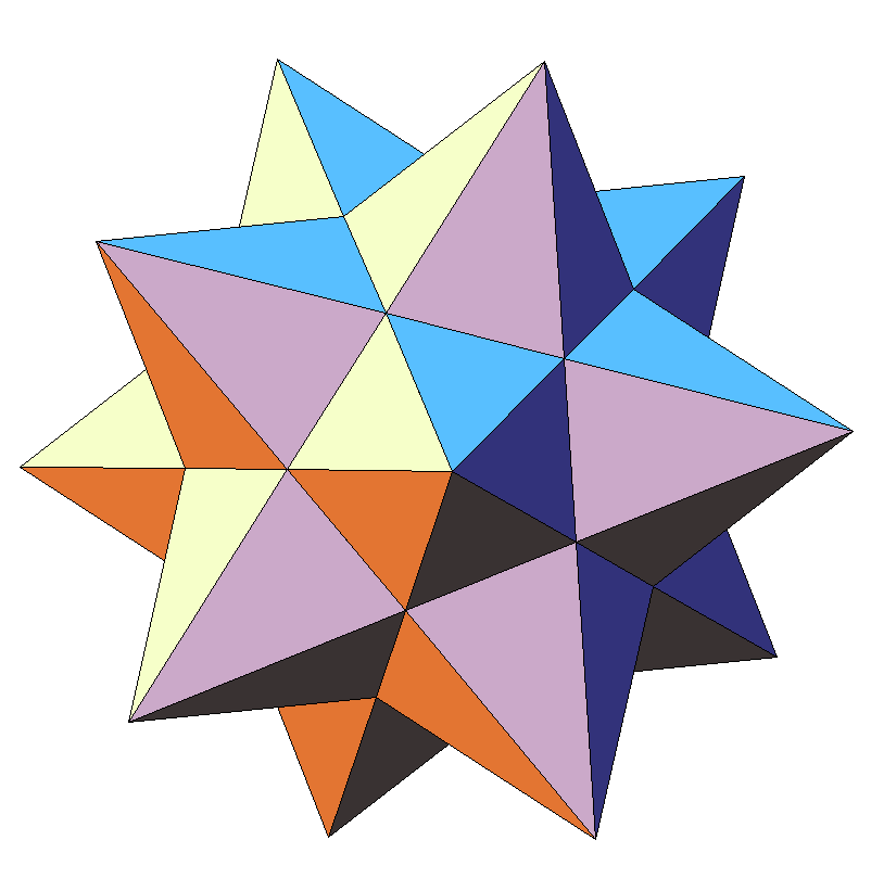 (a) Dodekaeder (b) Stjernedodekaeder Figur 1: Stellasjon av dodekaeder tene.