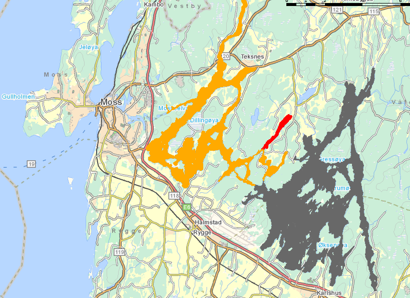 og risikovurdering som elvene. De inngår da som en del av elvevannforekomsten (i grønt).