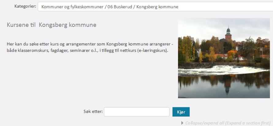 Endre utseende på din kommunes forside Slik ser «forsiden» til Bergen kommune ut i KS Læring.