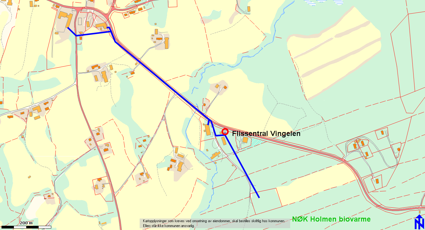 Figur 2.4. Fjernvarmenett Vingelen.