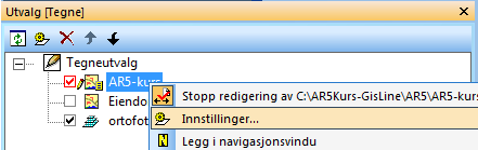 3.2. Tegn AR5 Tegn AR5 med NIBIO s tegneregler for ajourhold av AR5. Per januar 2017 er AR5_20150917.gxu og AR5_20150917.gxt gjeldene registerfiler for tegning av AR5.