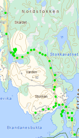 6 Fv 72 Sælevik Fortetting/etablering av gatelys strekninga Dåfjord bru til snuplass Skardet. (totalt ca. 65 lys, i dag 30 lys 35 lyspunkt kr. 700.