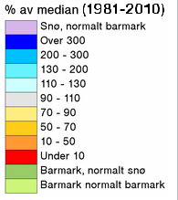 side 10 av 14 Figur 2 Hydrologisk balanse Norge Beregninger utført av NVE viste at det ved utgangen av uke 11 var rundt normalt med snø i landet.