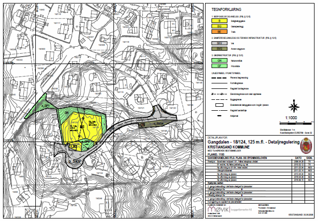 3 Plankart: Arealoversikt: Formål Felt/Beskrivelse SOSI Areal Sum Bolig B1, Vestre (18/125) 1110 882,2 Bolig B1, Østre (18/124) 1110 840,7 1 722,9 Garasje BG 1119 170,6 170,6 Trafo BE 1510 16,9 16,9