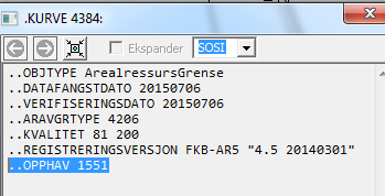 7.3 Opphav Når kommunen endrer eller lager nye AR5grenser og AR5flater, skal objektene kodes med Opphav er lik kommunenummer (når en AR5grense og flate digitaliseres, endrer geometri eller