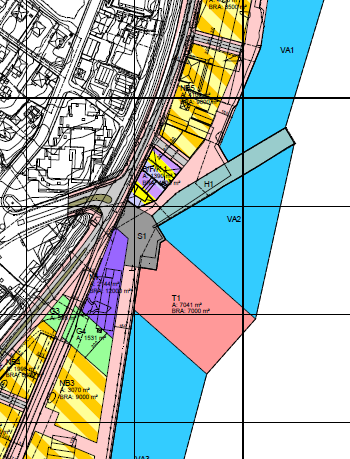 Områdenavn: Sandnes Indre havn: T1 Dagens formål Sjø og bakre del kaifront Verdier i området Kai vedtatt nedlagt Foreslått Folkebad mm på toppen av arealbruk og nedsenket størrelse parkeringsanlegg.