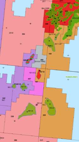 PL 265 Ragnarrock Sannsynlig kommersielle gassvolumer Rettighetshavere StatoilHydro (O) 30 prosent Det norske 30 prosent Petoro 30 prosent Talisman 10 prosent Ytterligere arbeid påkrevd for å avgjøre