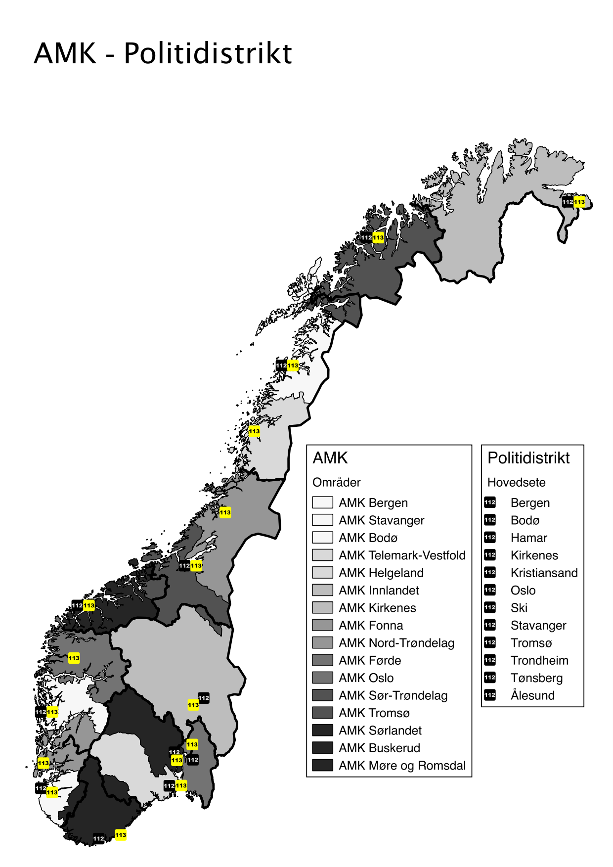 Geografiske ansvarsområder: Tilråder ikke geografisk samordning: Helsevesenets administrative inndelinger.