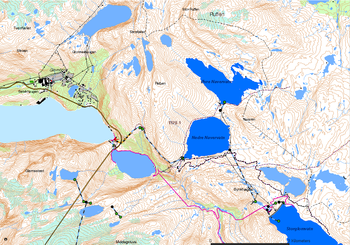 Glomfjord - Oversiktskart