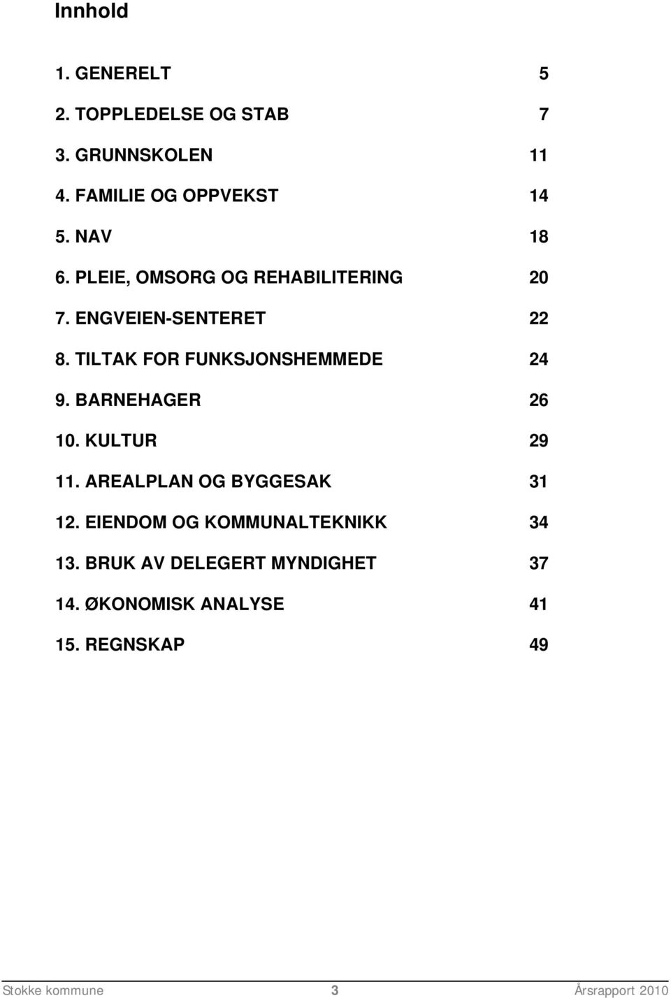 TILTAK FOR FUNKSJONSHEMMEDE 24 9. BARNEHAGER 26 10. KULTUR 29 11. AREALPLAN OG BYGGESAK 31 12.