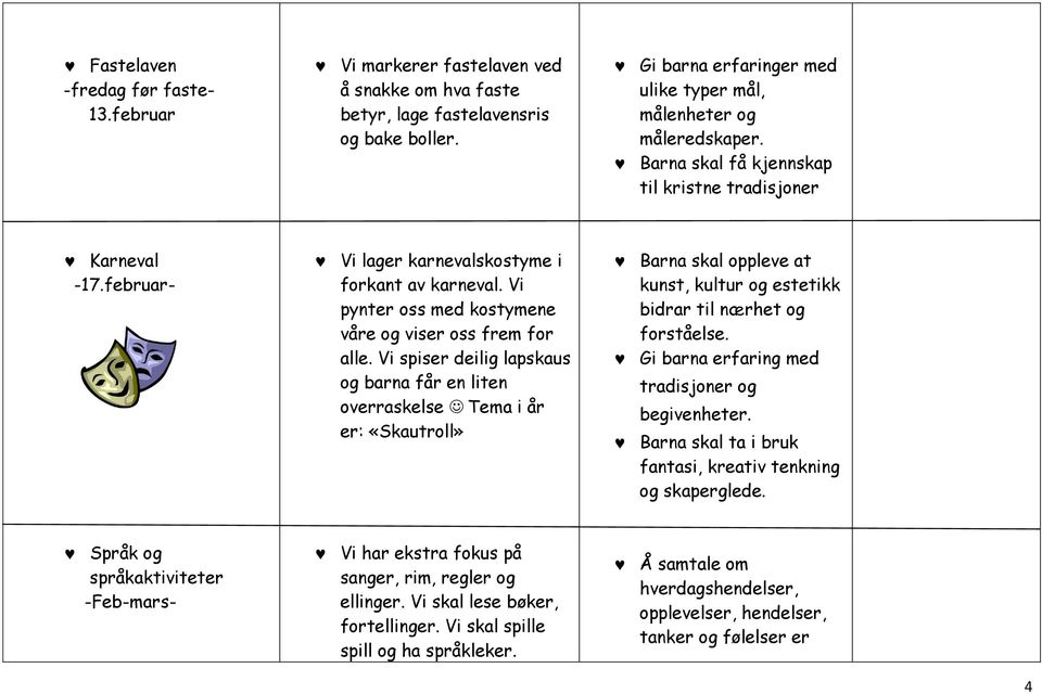 Vi pynter oss med kostymene våre og viser oss frem for alle.