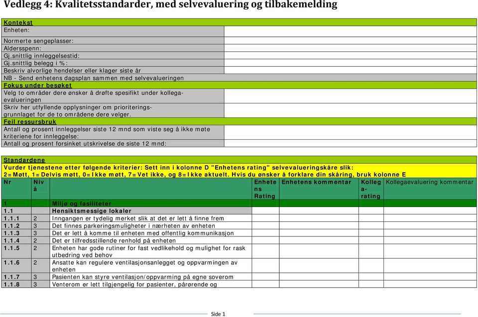 kollegaevalueringen Skriv her utfyllende opplysninger om prioriteringsgrunnlaget for de to områdene dere velger.