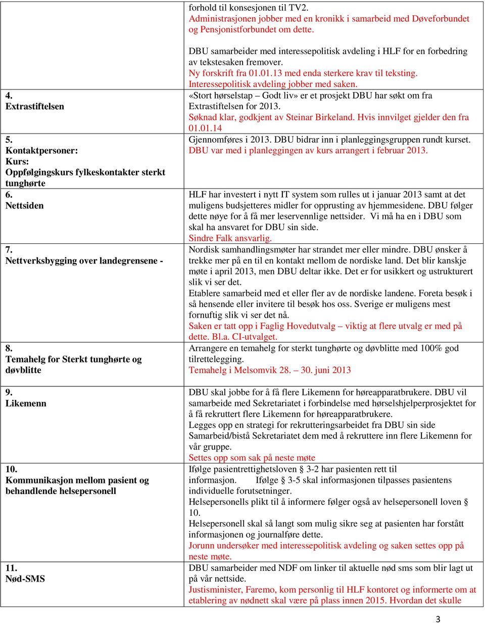 Kommunikasjon mellom pasient og behandlende helsepersonell 11. Nød-SMS DBU samarbeider med interessepolitisk avdeling i HLF for en forbedring av tekstesaken fremover. Ny forskrift fra 01.