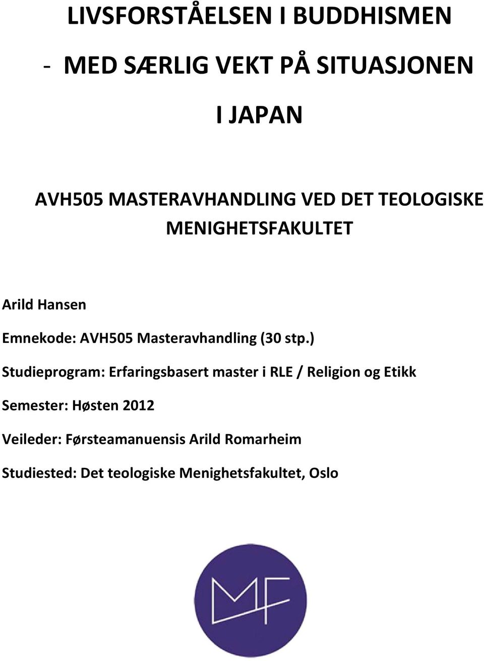 AVH505 05Masteravhandling Masteravhandling(30 stp.