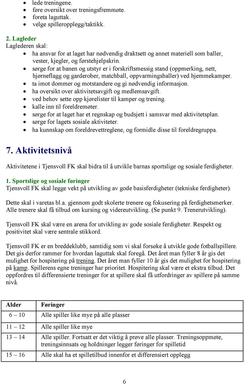 sørge for at banen og utstyr er i forskriftsmessig stand (oppmerking, nett, hjørneflagg og garderober, matchball, oppvarmingsballer) ved hjemmekamper.