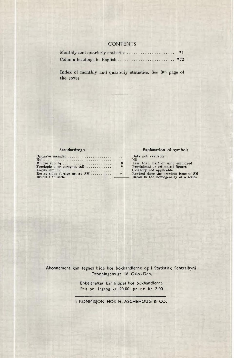 av SM Brudd I en serie Explanation of symbols Data not available - Nil O Less than half of unit employed Provisional or estimated figures Category not applicable Revised since