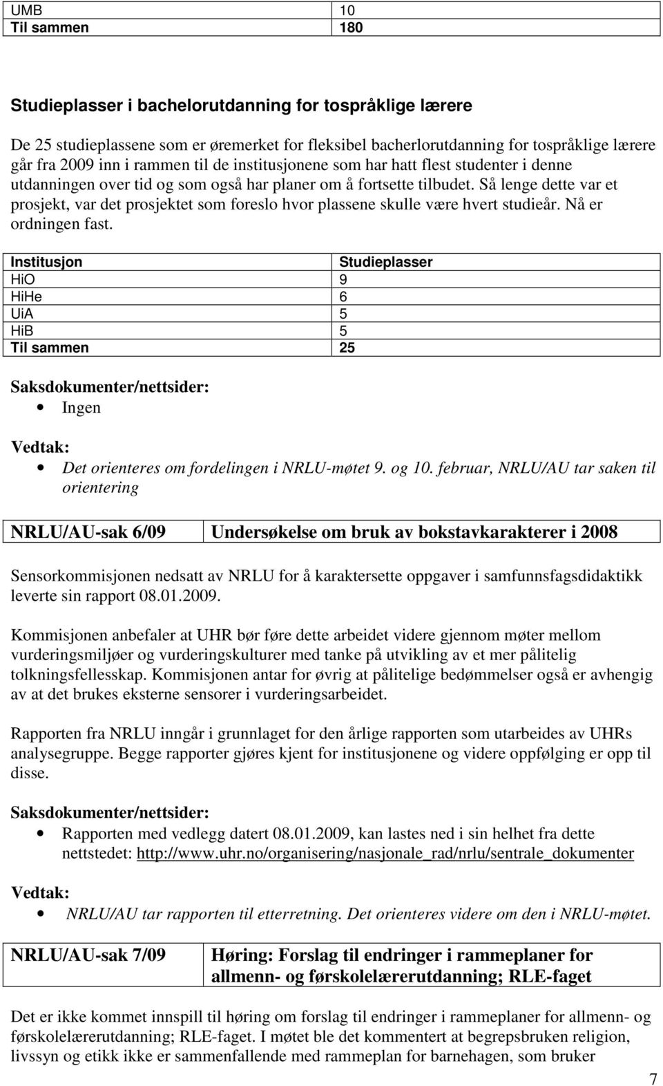 Så lenge dette var et prosjekt, var det prosjektet som foreslo hvor plassene skulle være hvert studieår. Nå er ordningen fast.