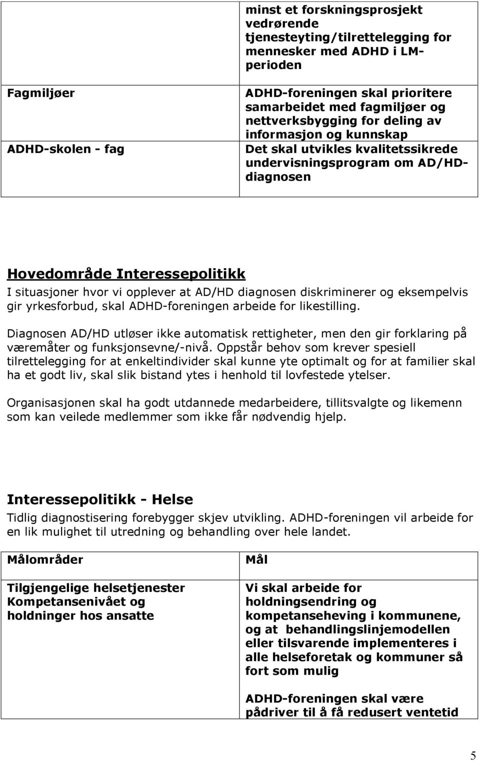 diagnosen diskriminerer og eksempelvis gir yrkesforbud, skal ADHD-foreningen arbeide for likestilling.