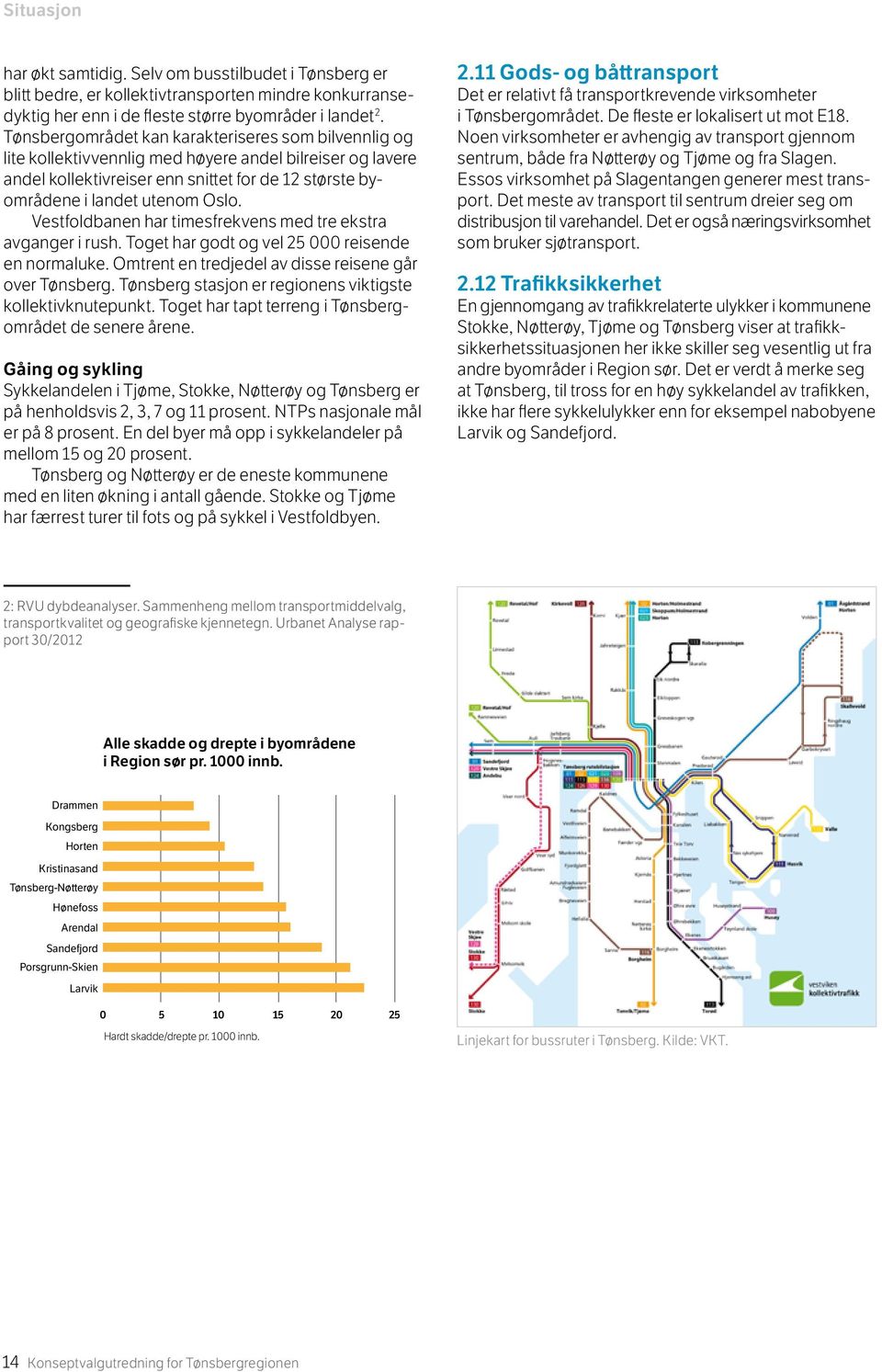 Vestfoldbanen har timesfrekvens med tre ekstra avganger i rush. Toget har godt og vel 25 000 reisende en normaluke. Omtrent en tredjedel av disse reisene går over Tønsberg.