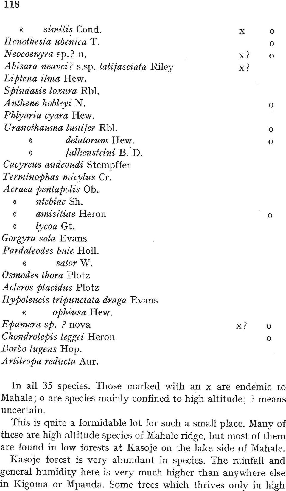 Gorgyra sola Evans Pardaleodes bule Holl. (( sator W. Osmodes thora Plotz Acleros Placidus Plotz HyPoleucis tripunctata draga Evans (( ophiusa Hew. Epamera sp.