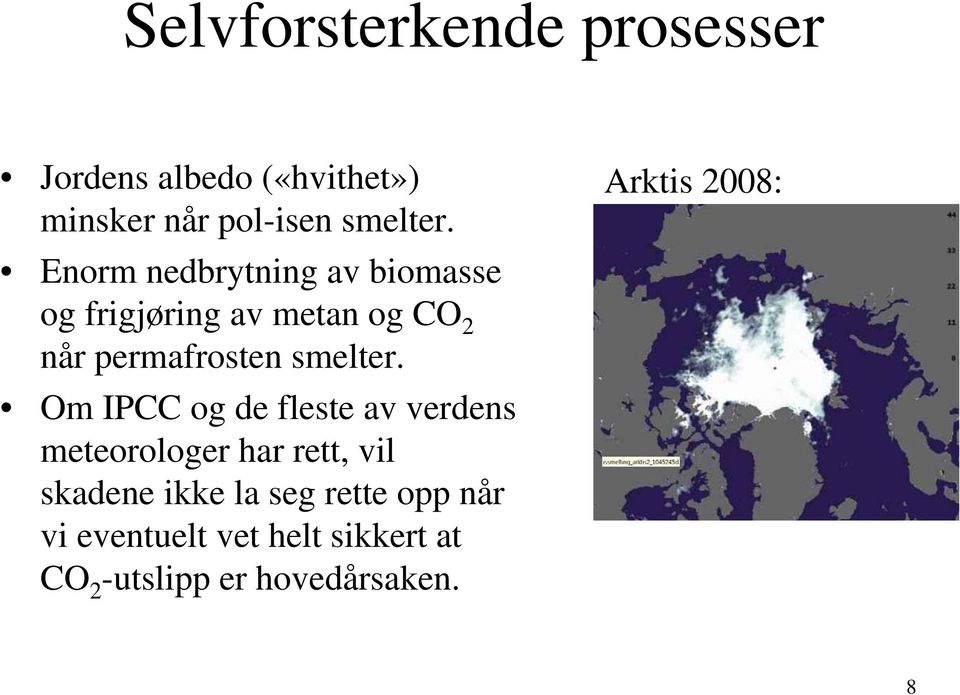 Om IPCC og de fleste av verdens meteorologer har rett, vil skadene ikke la seg rette